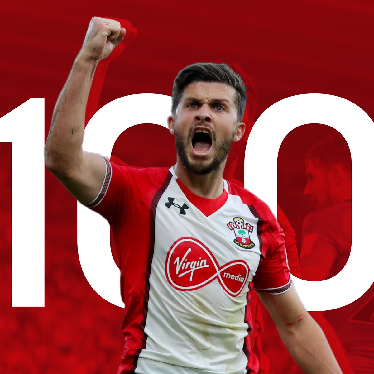 SouthamptonFC's tweet photo. Congratulations to @ShaneLong7, who makes #PL appearance 💯 for #SaintsFC today! https://t.co/OBYt8oUFl0
