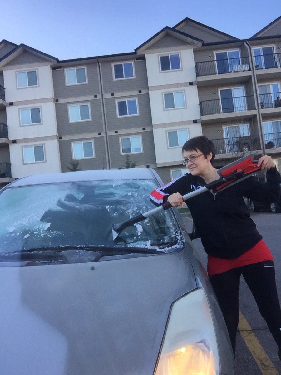 pentapod's tweet photo. I bet original Shepherd didn’t have to scrape ice off the Normandy viewscreen every morning. 😐 #EdmontonProblems https://t.co/xgfafgFK9n