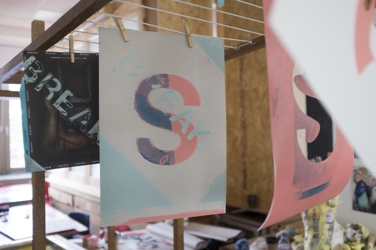 A few more pics from the 'Mess Up Type' workshop I ran with Brighton University students #GraphicDesign #print #screenprinting #Typography