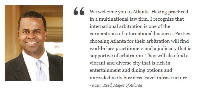 ArbitrateAtl's tweet image. #Atlanta Mayor @KasimReed welcomes arbitrators to the city! Register for #AtlASCon today: ow.ly/EN2K30fpK9J