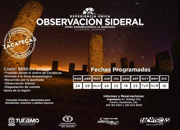 Ver las estrellas es un espectáculo único, ahora imagínate verlo en una zona arqueológica ¡Vive Observación Sideral! #ZacatecasDeslumbrante