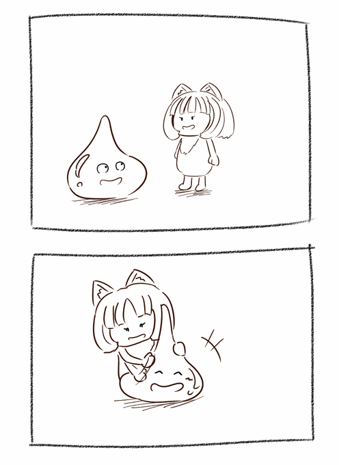 スライムとプクちゃん
#DQ10 
