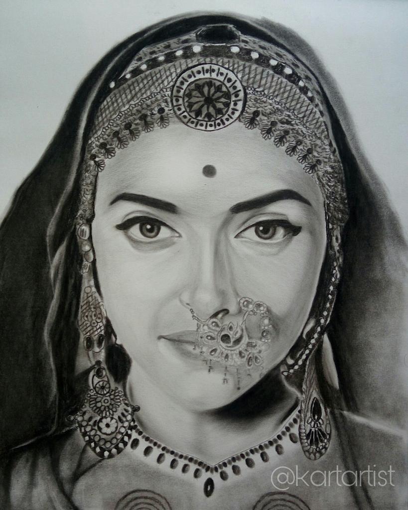 Artist Shubham Dogra - Sketch of Deepika as Rani Padmavati drawn by me :)  Subscribe to my YouTube Channel ➡  https://www.youtube.com/ArtistShubhamDogra7 | Facebook