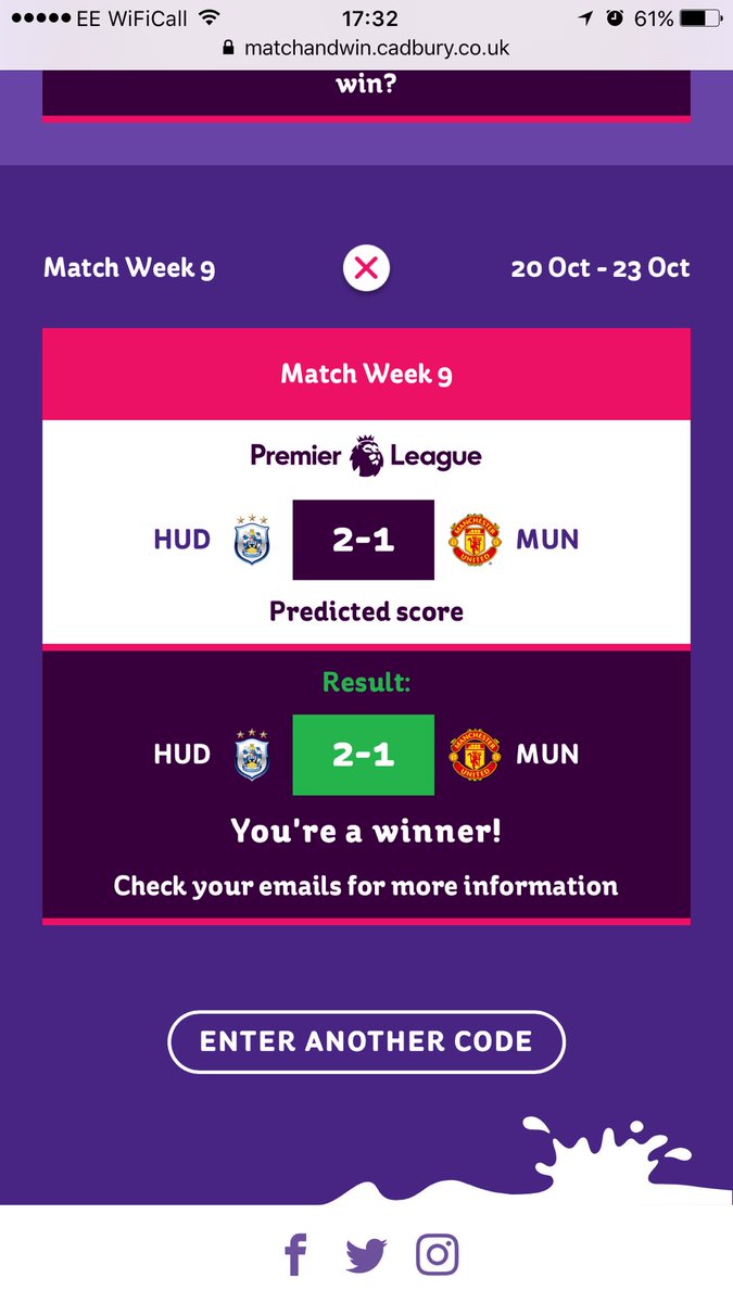 mkelsey91's tweet image. I think I'm as happy as the Huddersfield fans finding out my @CadburyUK match and win came good! #HUDMUN #Cadbury #MatchAndWin