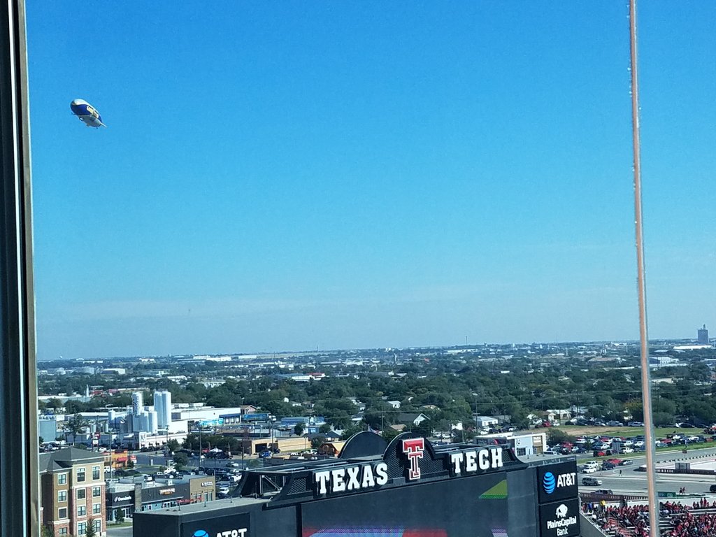 RockinPregame's tweet photo. The blimp is at the Jones... #BlimpWatch https://t.co/ugz38aPGSz