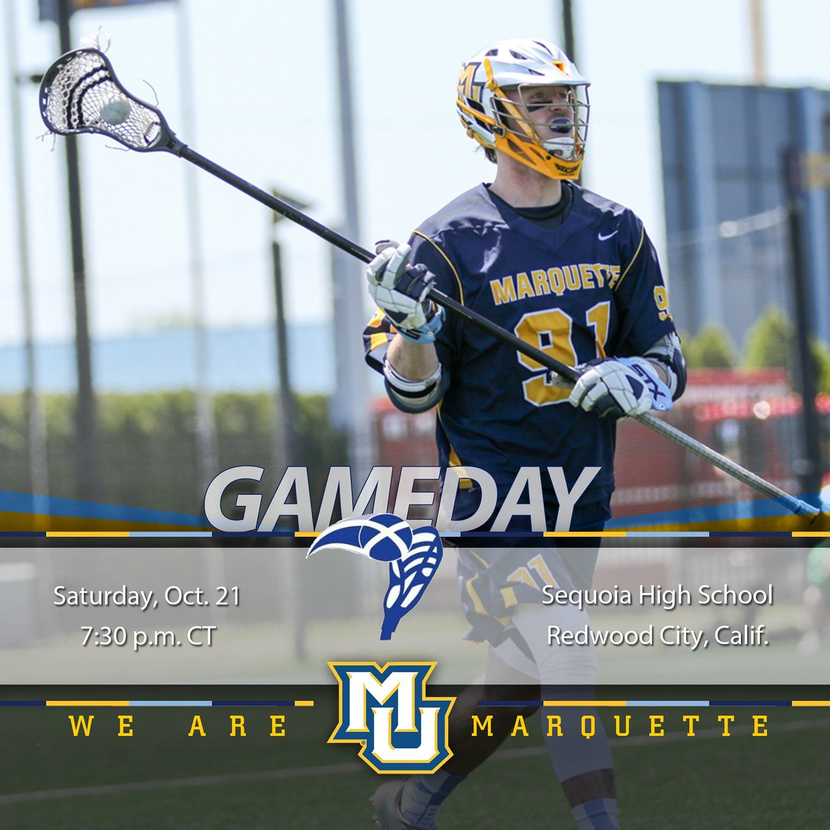 MarquetteMLax's tweet photo. Golden Eagles play their first fall ball scrimmage tonight against @ScotLacrosse in California. #WeAreMarquette https://t.co/Y0tWkmsaY0