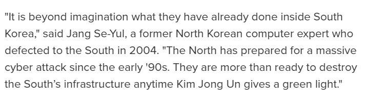 LiberateLaura's tweet photo. A dire warning about NK's ability to cyber-attack SK. https://t.co/b1R8h7axxJ https://t.co/xbfmu14OT1