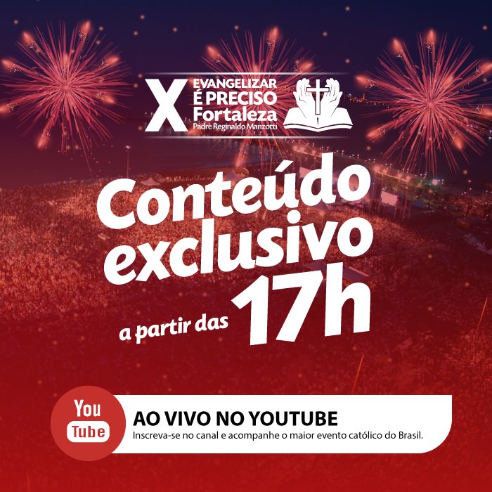 Acompanhe a transmissão do Evangelizar é Preciso Fortaleza a partir das 18h, horário de Brasília, no meu canal do YT bitly.com/canaldopadre