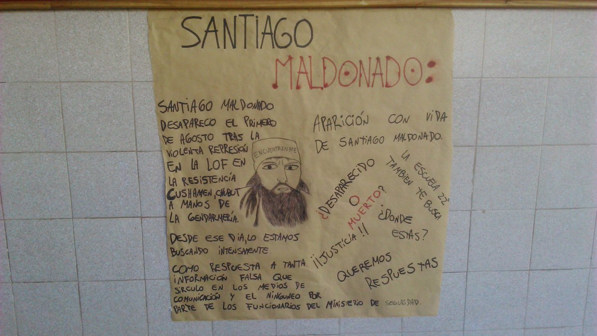 CruzGarciaOcchi's tweet photo. @pagina12 #EES22 #SantiagoMaldonado https://t.co/Zk76TNQRx5