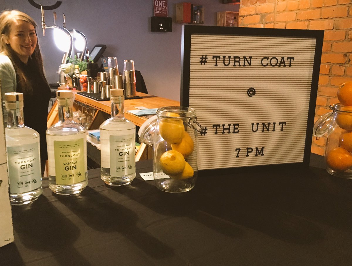 WeareTurncoat's tweet photo. Pop into @Unit_Liverpool now for some Turncoat Gin samples and great music! https://t.co/TsqnXNJ1G4