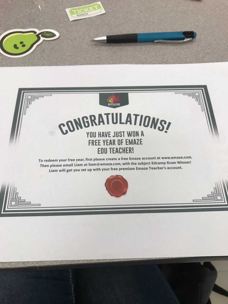 mskiedaisch's tweet photo. Won this great door prize from #edcampkrum https://t.co/h4xuvrRoCU
