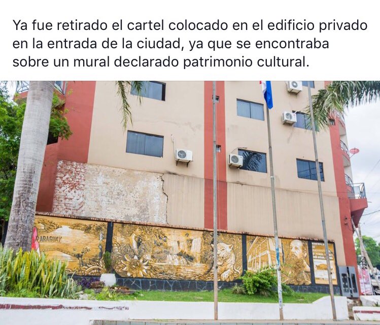 municpf's tweet photo. Y entonces, por encima de los intereses políticos, se logró retirar el cartel: https://t.co/A434pqZ9P9