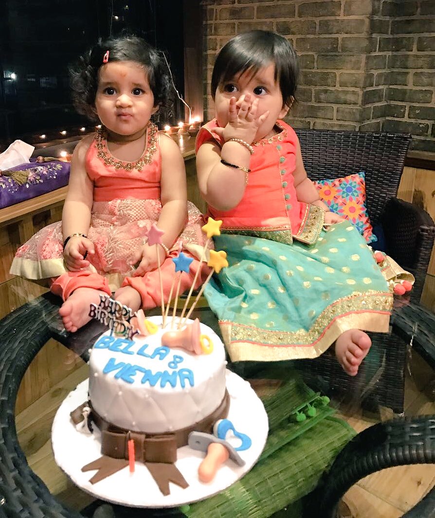 bombaysunshine's tweet photo. Love, light, laughter, happiness, hope, sunshine - you are all that to me - and more! Happy 1st birthday, my baby loves! 😇❤️ #Bella #Vienna https://t.co/nZABf5nghG