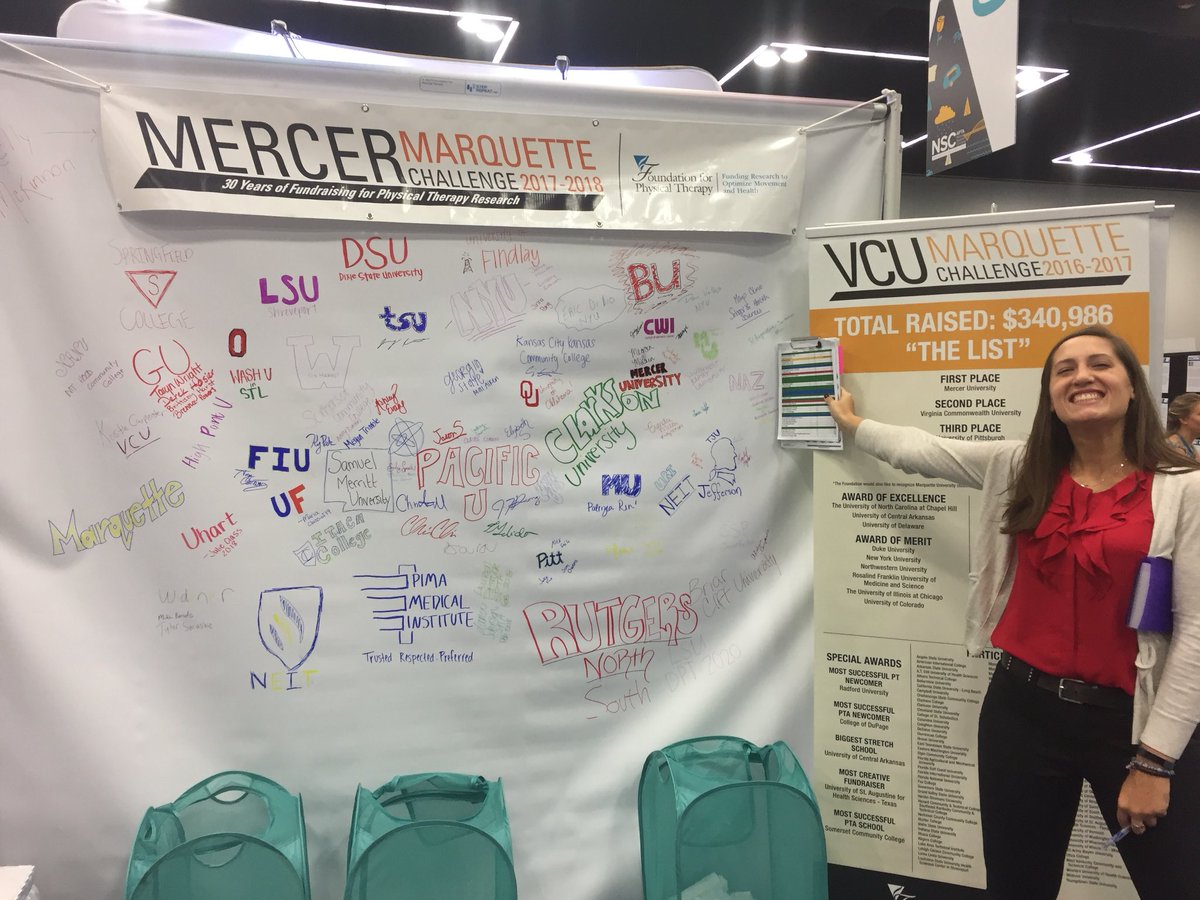 Challenge4PT's tweet photo. All the schools who are already on The List for 2017-2018 got to sign our wall! If you’re not already on, stop by our booth! #4Mchallenge https://t.co/h5qr4IQqcu