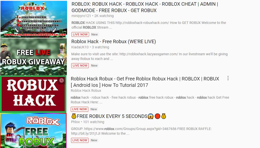 Itsmanamus On Twitter Rt If You Agree Roblox Should Takedown Fake Scam Free Robux Livestreams And Ban Them On Roblox Like These On Youtube Https T Co Ptrhg3f8pc - roblox hacks free robux 2017