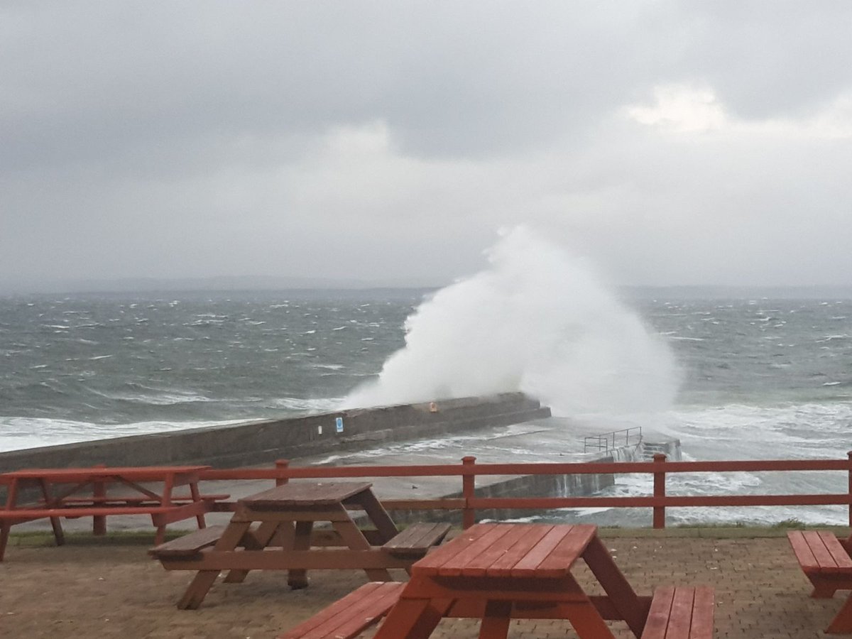 WOW ! Call to the Creevy Pier and have a pint or a bowl of our famous #seafoodchowder  while watching the #wild #waves #Donegal