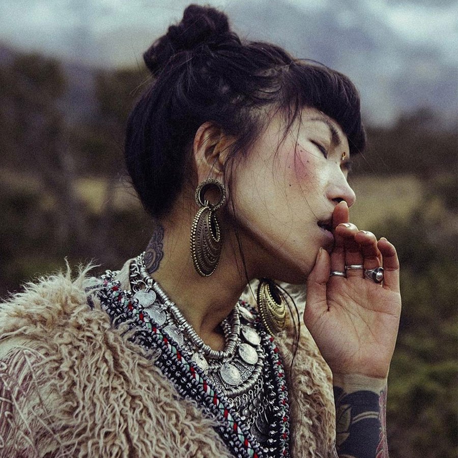 Mega instagram star Anh Wisle has been #SPOTTED 😱 layering our famous Sahara necklace! 🕸 "The Mystical Beauty of a Tattooed Traveller"