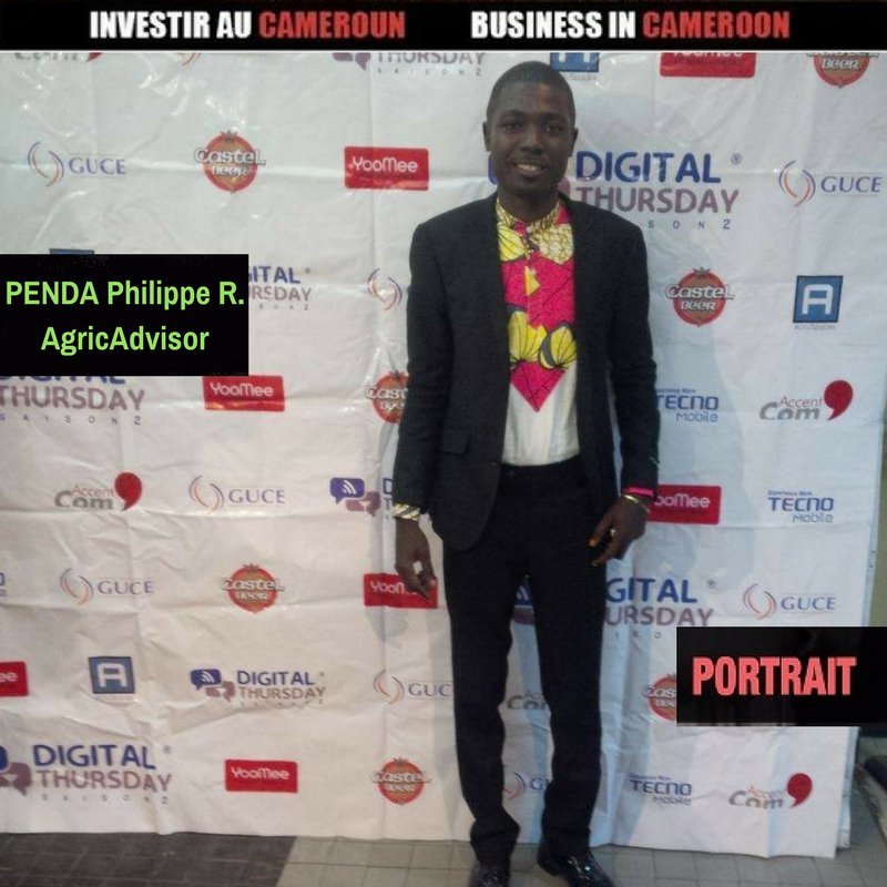 InvestCameroun's tweet photo. #PortraitIAC: Philippe Penda, 24 ans, promoteur de AgricAdvisor, une App. qui va assister techniquement les agricult.https://t.co/ynVAB3G86g https://t.co/HBFRJxgGxR