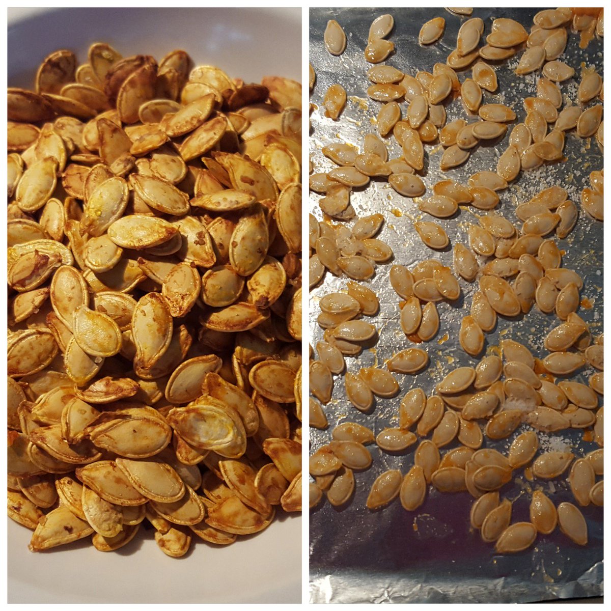 nrreTH's tweet photo. Before🍊 and after🎃 #pumpkinseeds #snacksrule https://t.co/Jh77m2dDO5