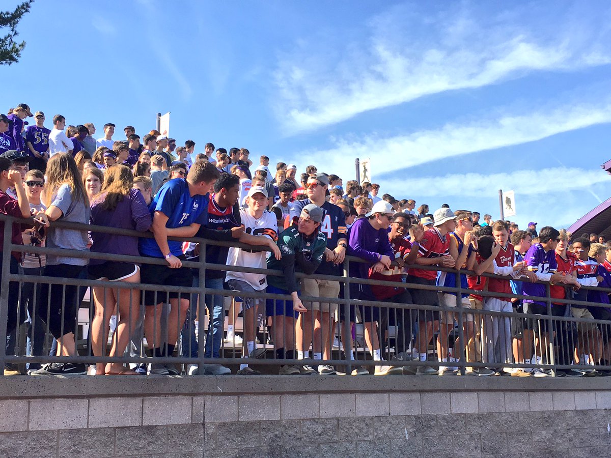 Greekirishjr's tweet photo. Best Student section in the state by far! Great Crowd Here! @MSJStudents @MSJGaels @MSJ_Football @MSJADM @piw13 @kraigloovis @42ChrisSap https://t.co/FmHueKC6V6