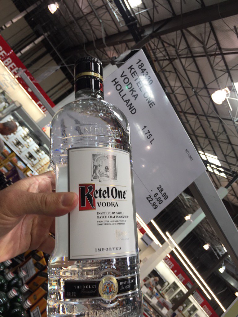 paddywarbucks's tweet photo. For all of my dear friends in Canada. This is what a 1.75 of ketel runs us at Costco. #gettingrippedoff https://t.co/pTtxYWIsv0