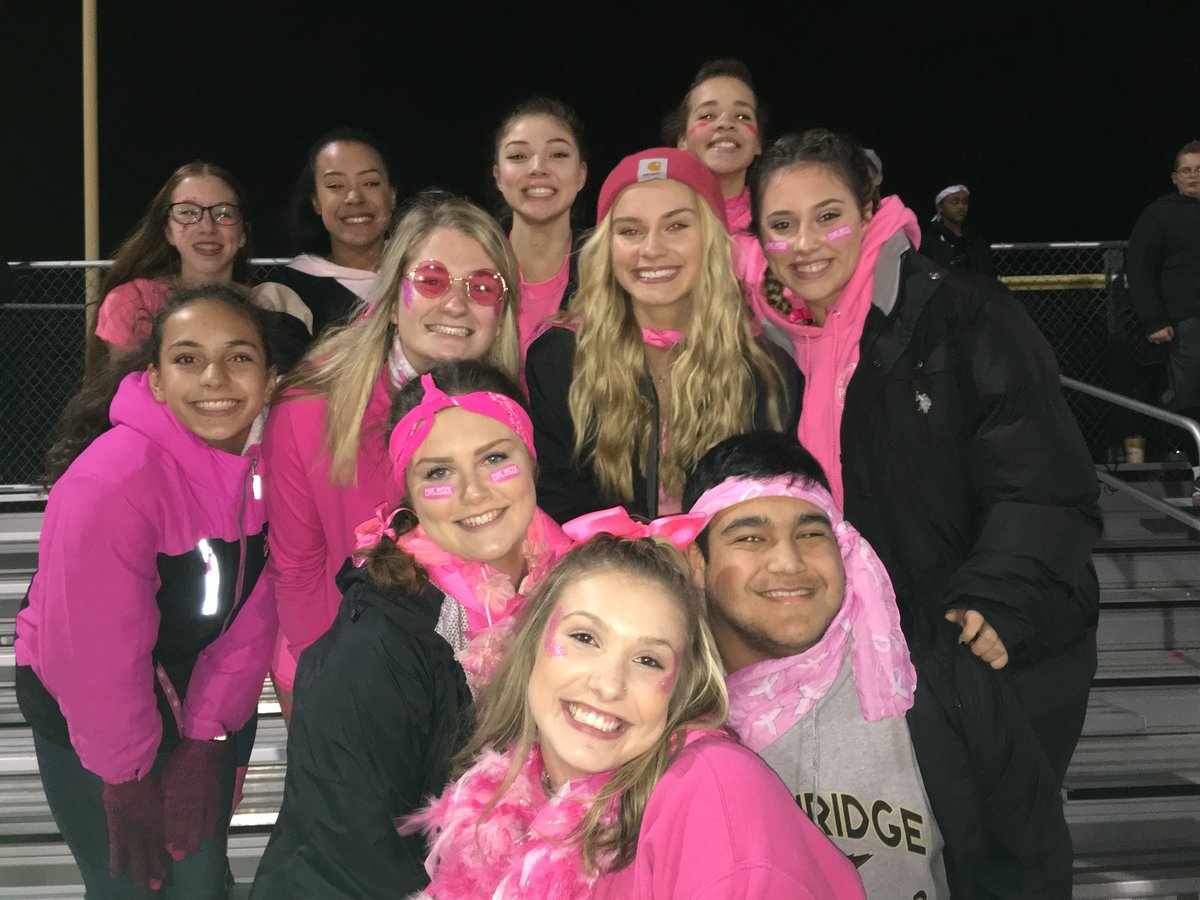 We had the best time supporting our hawks last night! #pinkout 💗💗💗