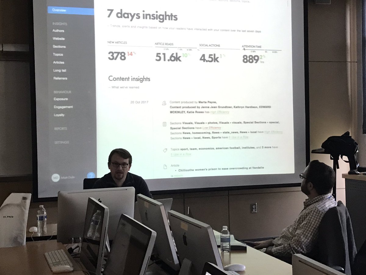 JiConf's tweet photo. Matthew Dulin @mattdulin doing in-depth training on Google Analytics and other online tools to evaluate editorial content.  #jiconf https://t.co/uNIg8MPg2O