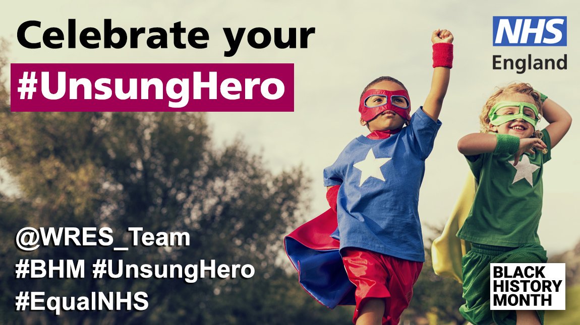 Celebrate #BHM #diversity &amp; #EqualNHS
Share a short 1 minute video and talk about your #NHS #UnsungHero
Use ... @WRES_Team #BHM #UnsungHero