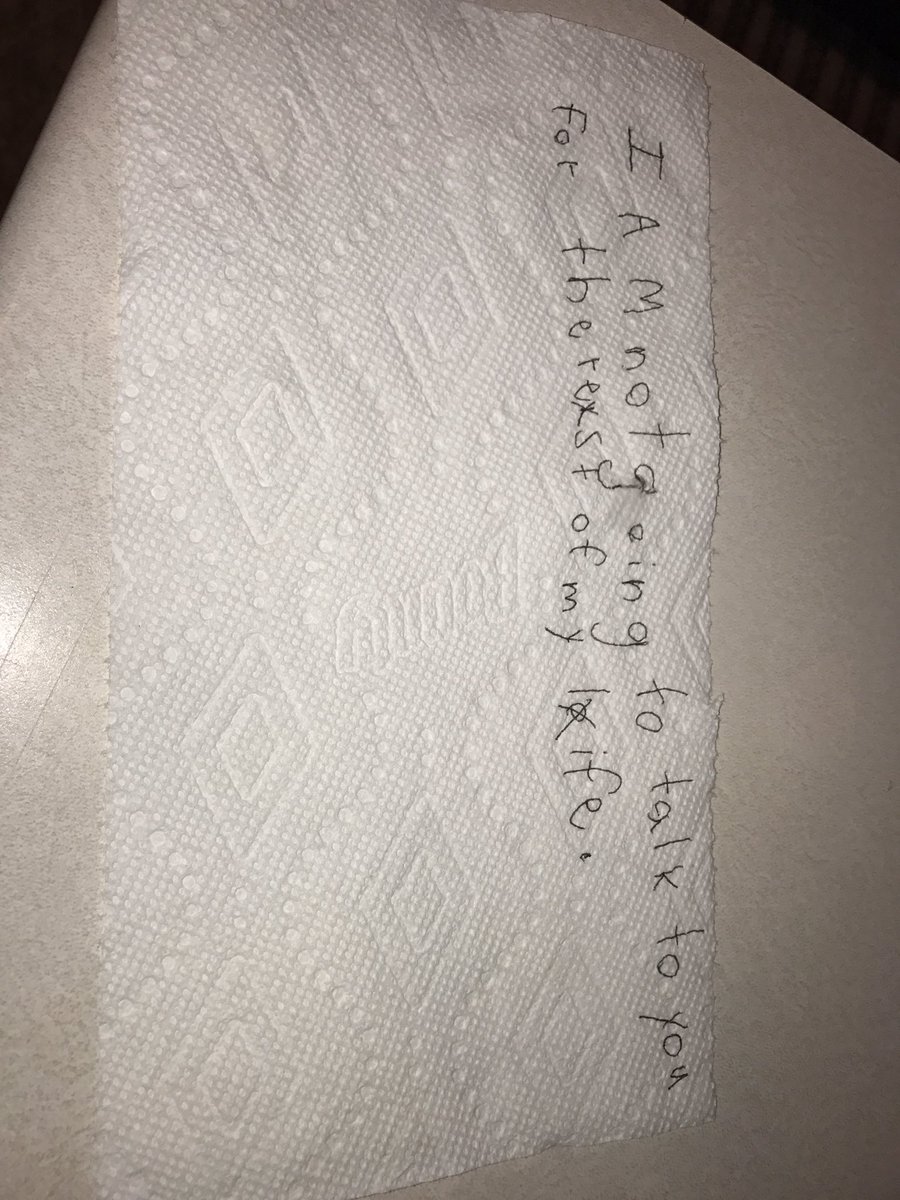 clararadloff's tweet photo. so my sister told my niece that she couldn't eat a pb &amp; j instead of what my mom made for dinner and so she wrote a note to my sister 😂😂 https://t.co/9ROB6WNj40