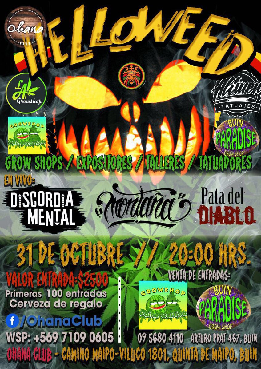 losandesgrow's tweet photo. Amig@s quedan cordialmente invitados al weed party “Helloweed” en el mejor Club de Buin Ohana Club.
Estaremos con regalos y sorteos! https://t.co/XkkpcGyTHu