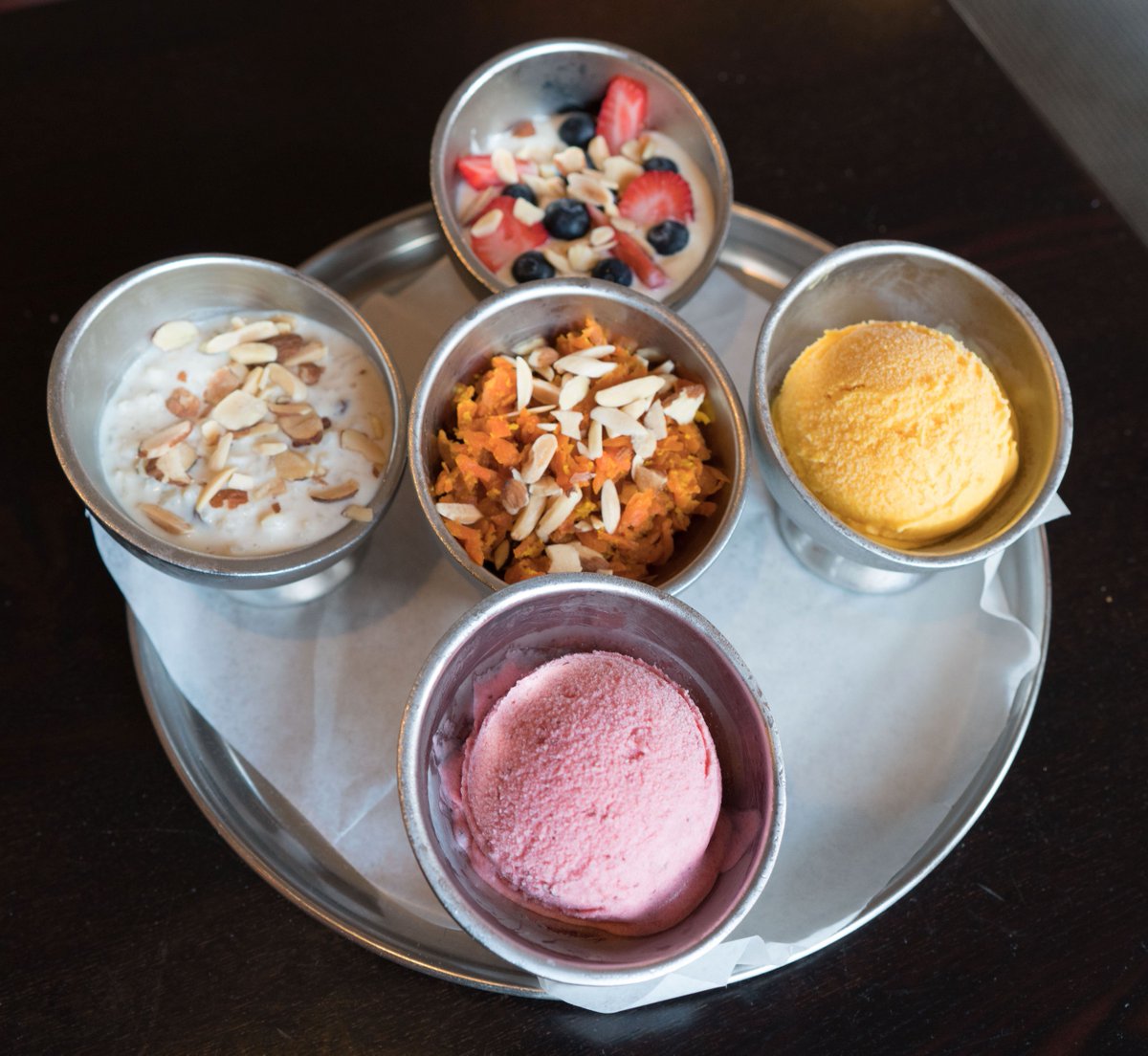 DhabaSM's tweet photo. No tricks here, treat yourself this weekend with a sweet, homemade dessert from Dhaba. #IceCream #Kheer #Halvah #Shrikhand https://t.co/xsZH5H1G7j