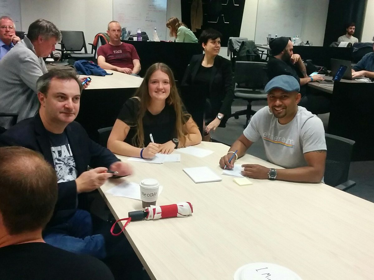 Ivan_Carlisle's tweet photo. Judges of the #smartcitieshack getting ready, including our 2018 School captain Millie Perkins #mggs #BCAssociationAU https://t.co/vovZMzdlyJ