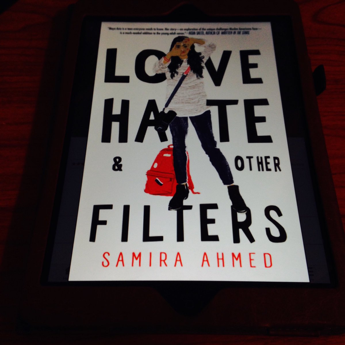 kitfrick's tweet photo. Just finished reading @sam_aye_ahm 's phenomenal LOVE, HATE & OTHER FILTERS (coming Jan18). World, get ready for this moving coming of age story about family, first love, and confronting Islamophobia. โค๏ธ๐ฅ #chromefilter https://t.co/bmGsI4wU8p