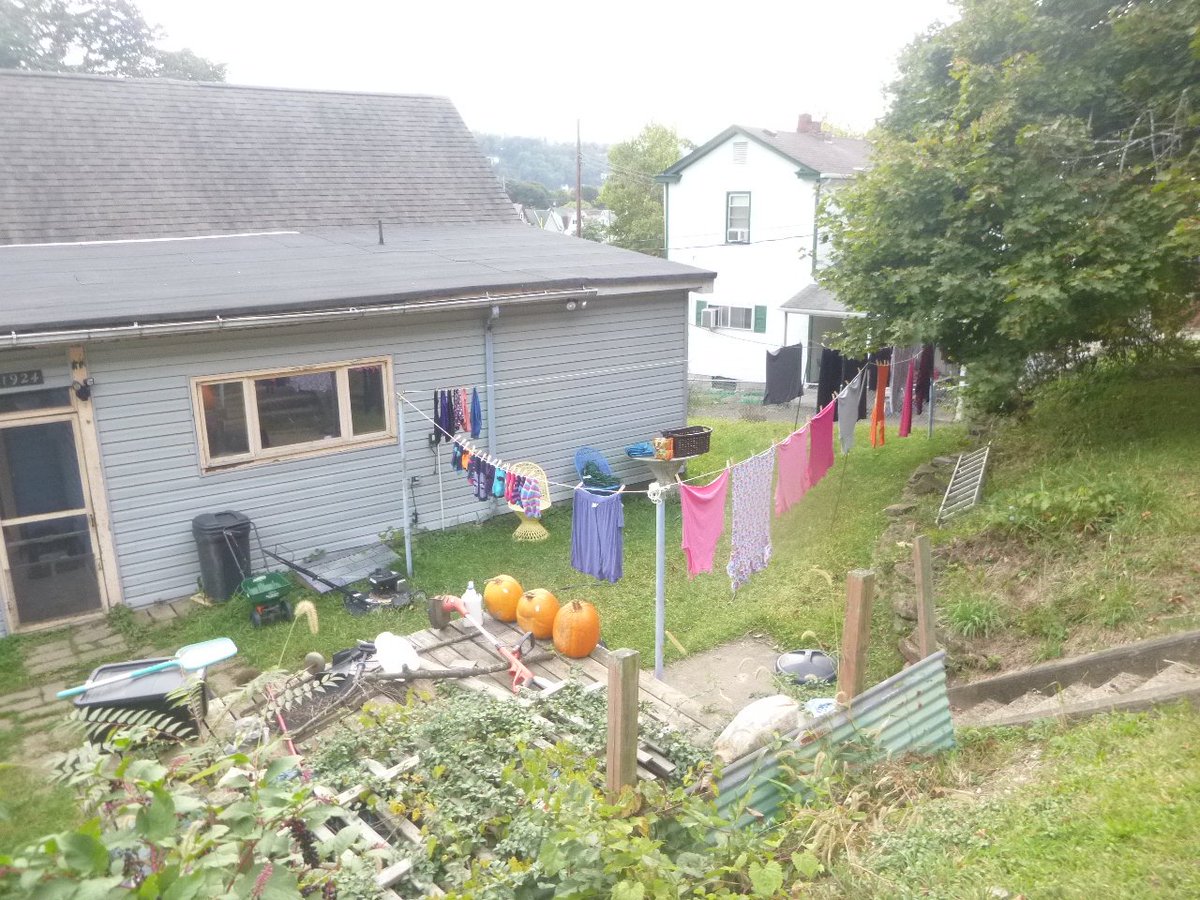 PittsburghTrail's tweet photo. #Pittsburgh #Graffiti #RailroadTracks #Laundryline Clothes drying line https://t.co/WFjK2cVd2y