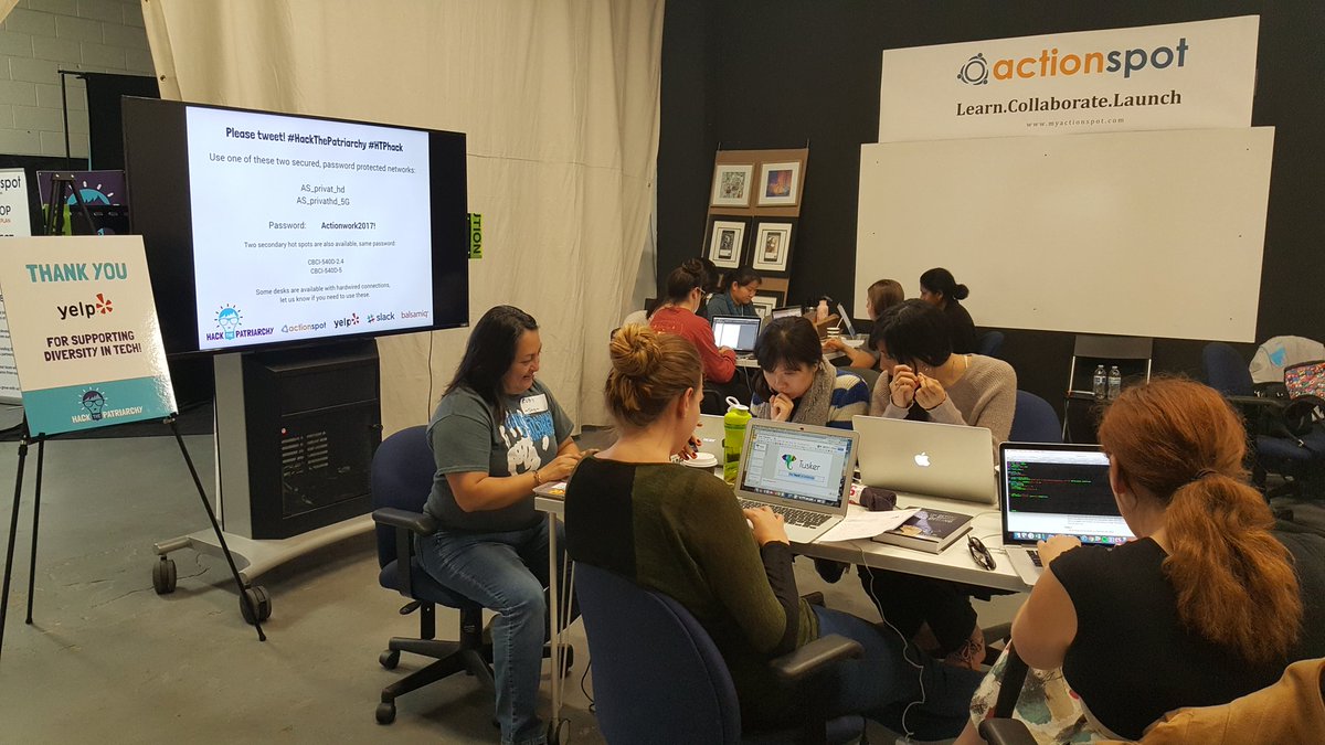 HackPatriarchy's tweet photo. Thank you @yelp for supporting #Htphack #womenintech #diversityintech #hackathon! https://t.co/6UnTEWaP7T