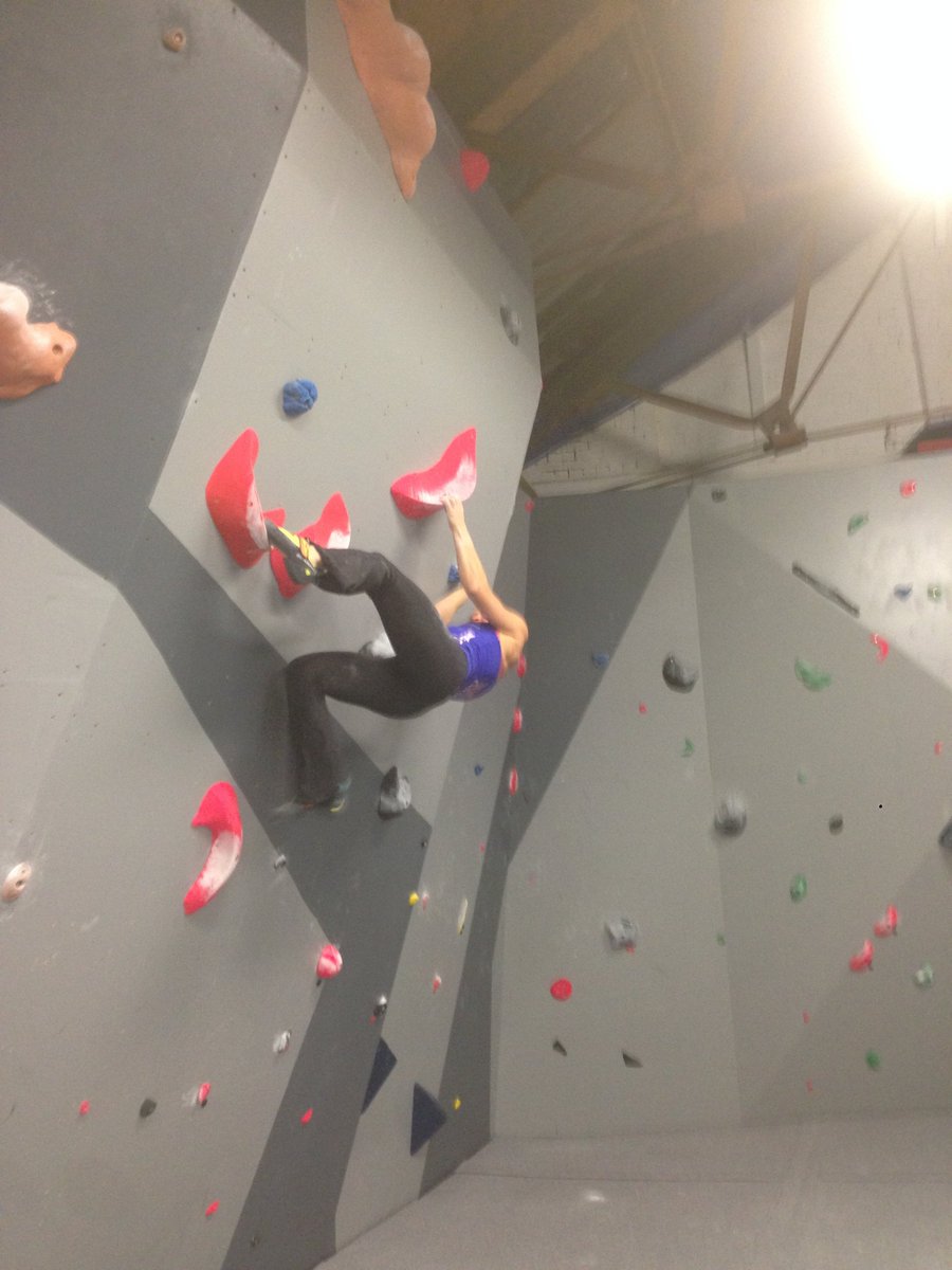 rockoverclimb's tweet photo. Micheala Tracy Senior GB Climbing Team Athlete 'This is a wall of my weaknesss' #thehubgb 'Jamie’s setting is what makes it special' https://t.co/xPkvE8SDLJ