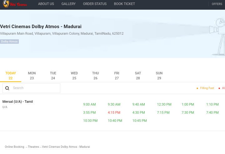 Sunday All shows are Housefull in #VetriCinemasMadurai vetricinemas.in Blockbuster hit @TicketNew @Atlee_dir @ThenandalFilms