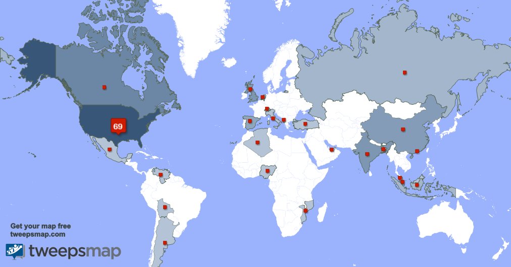 TPA_OK's tweet photo. My followers live in 25 countries: USA(66%), Canada(7%)... https://t.co/XTM8D5NwAs Get your free map! https://t.co/kVK4DxYAeD
