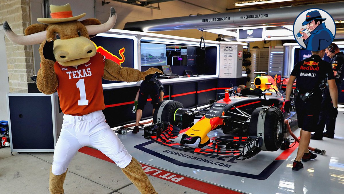 redbullracing's tweet photo. SPY: Prime rib now – but if he’s still standing there when the lights go green, he’s going to be hamburger. #RBspy 🕵️ #USGP https://t.co/EPWdr4FxAM