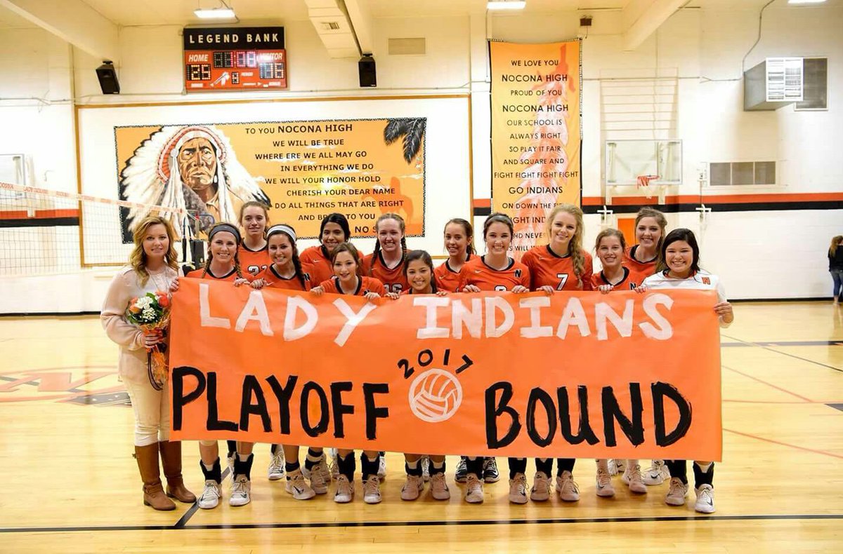 NoconaVB's tweet photo. Hard work pays off!!! So proud of these girls for stepping up and taking care of business! #playoffs2017 #wehaverisen #seniornight https://t.co/nDv9grqY0M