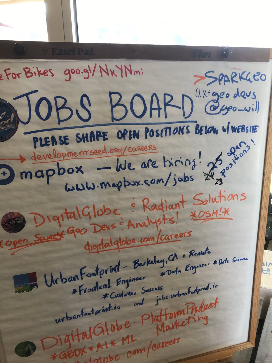 Will Cadell (@geo_will) on Twitter photo Jobs at <a href="/sotmus/">State of the Map US</a> counting down, get ‘em while they’re hot! #SOTMUS #gistribe Jobs at <a href="/sotmus/">State of the Map US</a> counting down, get ‘em while they’re hot! #SOTMUS #gistribe