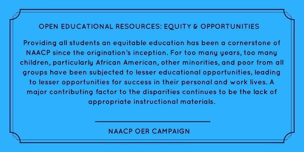 larrysingerEDU's tweet photo. ICYMI: @NAACP adopts resolution in favor of #OER, as a means to increase equity in education. 
#cgcs17  
https://t.co/VhWpOknRap https://t.co/adN86kxuSs