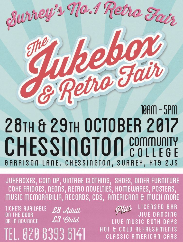 jukeboxandretro's tweet photo. #jukeboxandretro #nextweekend #joinus! @InRetrospectMag @darrenfoto @DCHigham @ChessingtonSC https://t.co/Te0AOqyxeL