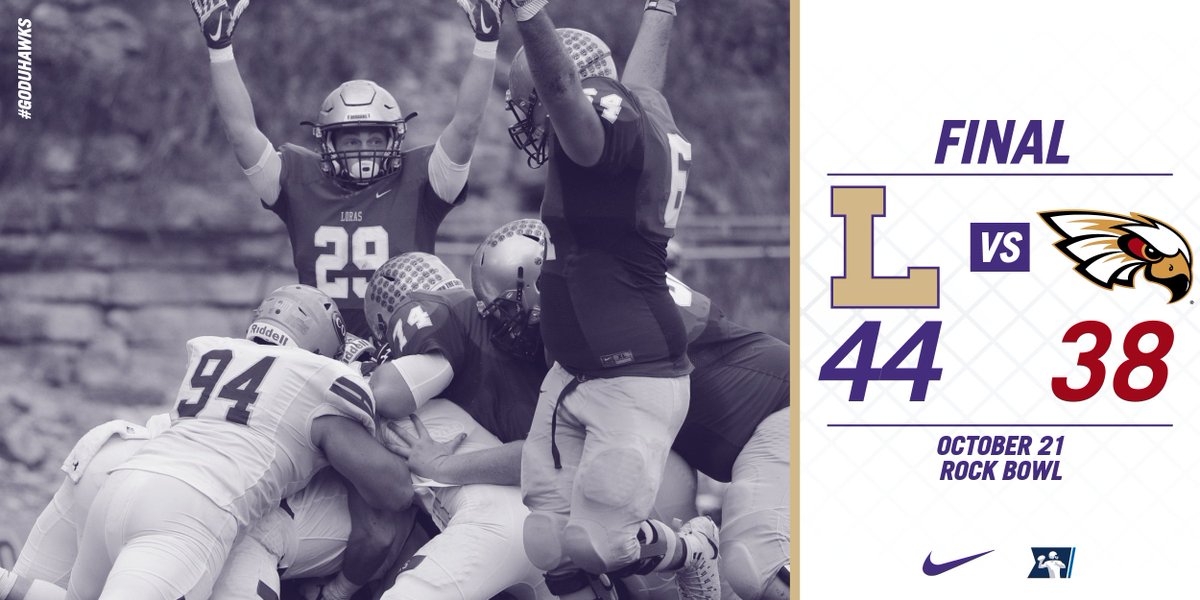 LorasCollegeFB's tweet photo. Duhawks hold on to win 44-38 over Coe! // #GoDuhawks #d3fb https://t.co/L1g9CdEJ1K