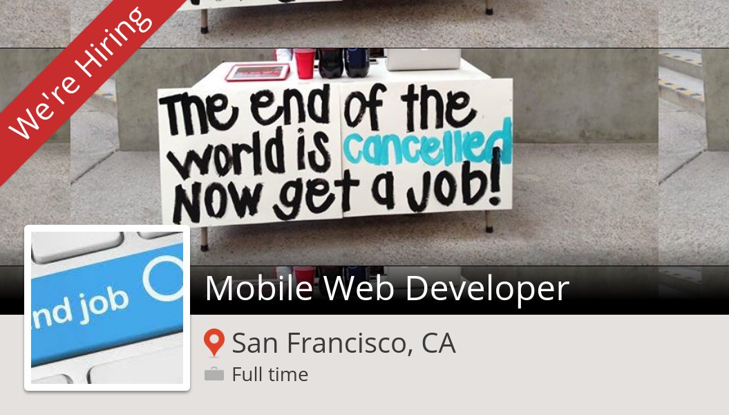 MonsterHireUSA's tweet photo. #JobsCareersWithSprucetechinUSA: #Mobile #Web Developer (#SanFranciscoCA) #job https://t.co/zbYQ4j1bbe https://t.co/mOmaQ2c9K6