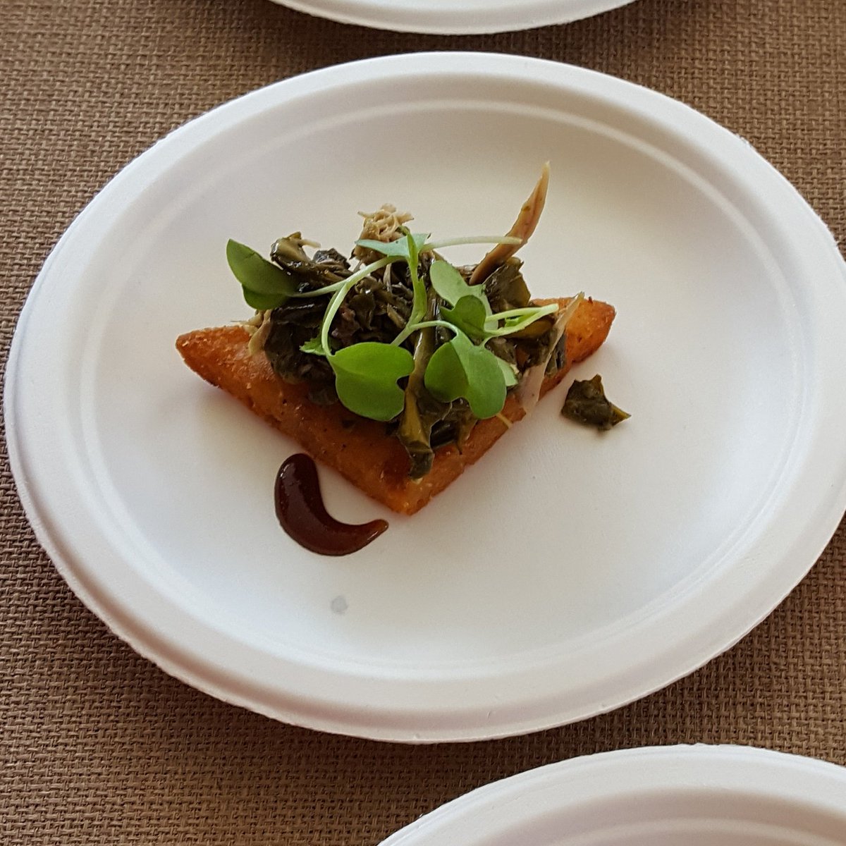 durhamfoodie's tweet photo. Duck leg confit &amp; braised NC collards, The Bistro, Topsail #NCFood #NCFarms #NCLocal #SupportLocalNC #TerraVita2017 @terravitafest https://t.co/Wx9ZexN32Z