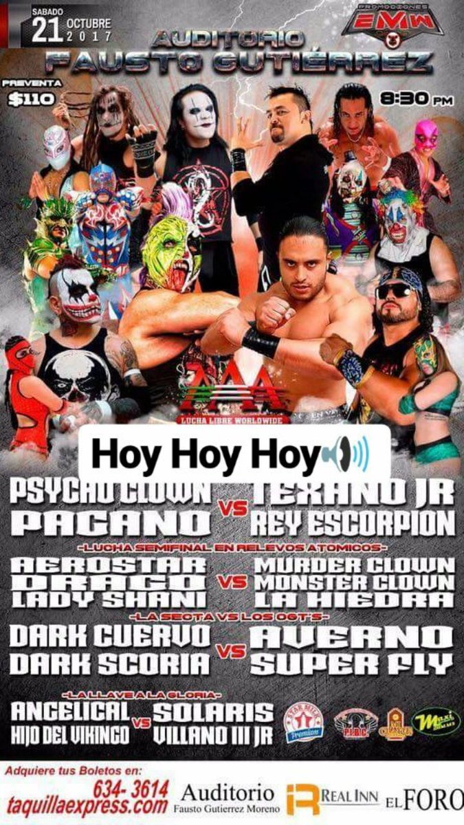 656Fans's tweet photo. Que tal Raza!!
HOY 21 de Oct @Psychooriginal e @Pagano656  hacen Pareja para enfrentarse a @ElTexanoJr e @Rey_Escorpion_1 https://t.co/Ue7uKLsSEi