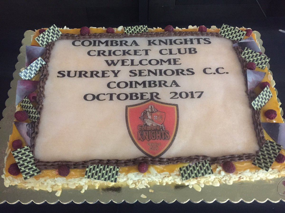 SSCA end of tour dinner with Coimbra Knights CC and such hospitality we received tonight. #seniorcricket #cake #coimbraknights