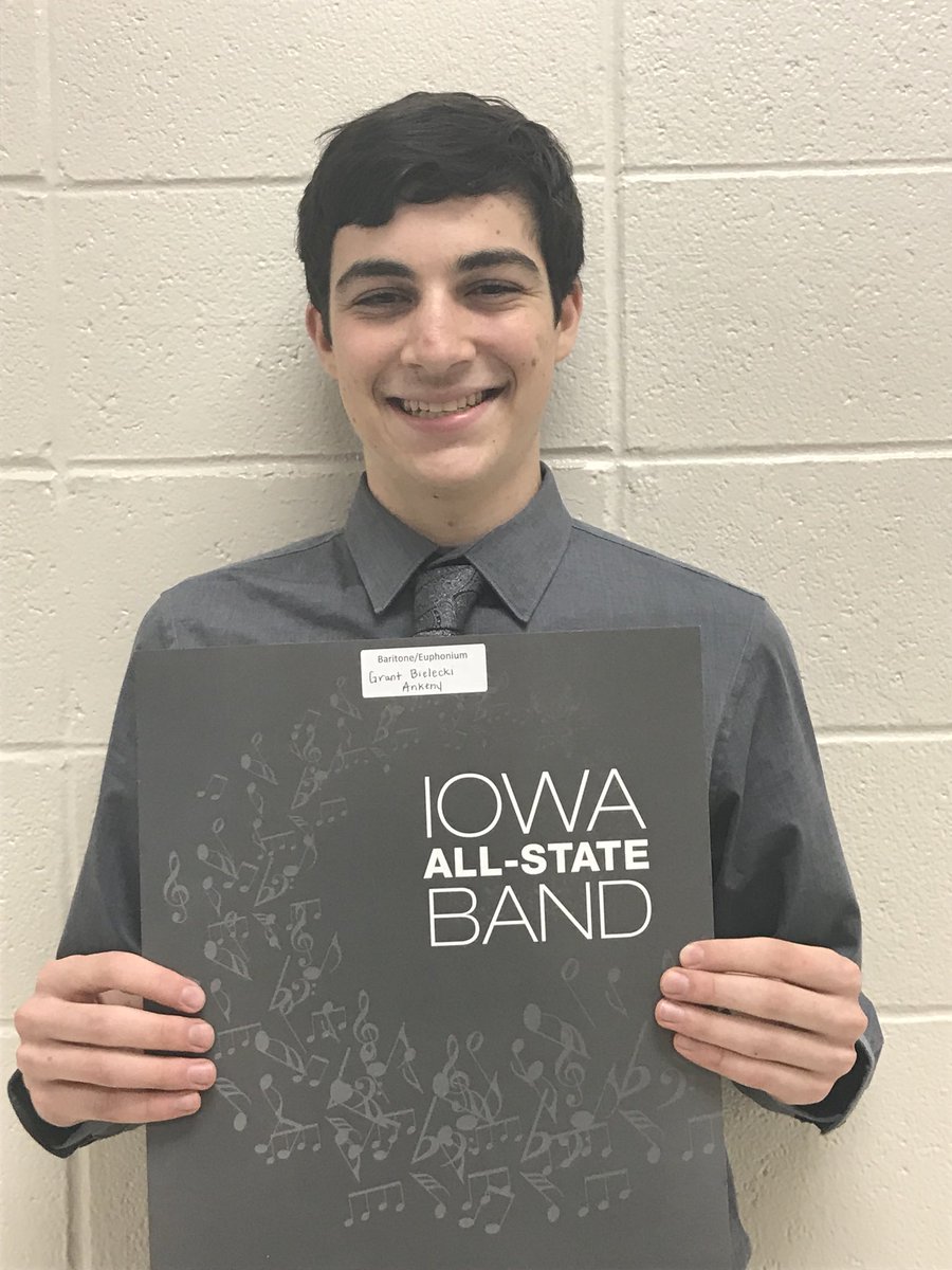 AnkenyBand's tweet photo. Congratulations to Grant Bielecki on being selected to the All-State Band on euphonium!! https://t.co/eFgko5UyHC