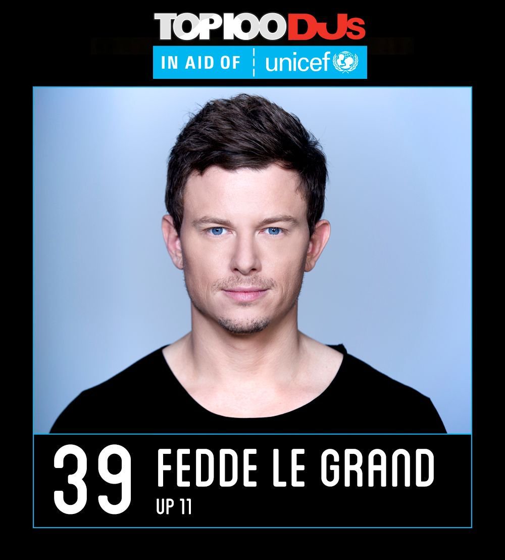 DJmag's tweet photo. 💯Put your hands up for... @feddelegrand! He's up 11 places to No. 39 #Top100DJs @Unicef_UK 💯 https://t.co/7fCx7qDcOj